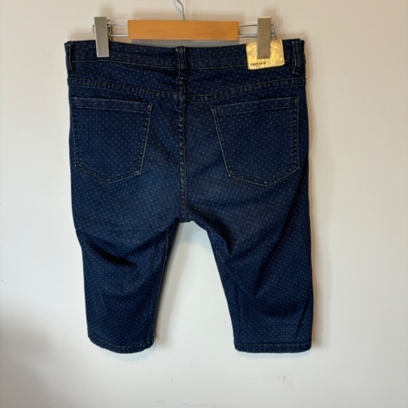 Tristan, Women's Bermuda, Dark Blue Denim, Polka Dot, Jean shorts, SZ 8 - Picture 6 of 7